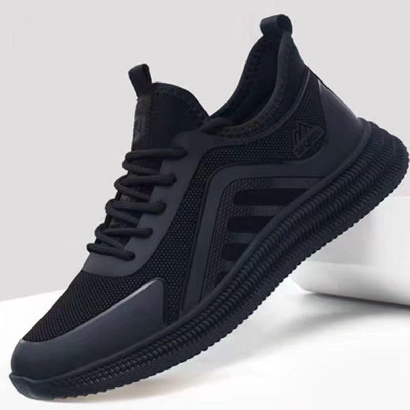 Cross-Border  Sports Shoes, Breathable and Trendy Korean Casual Shoes, Student Running Shoes, Soft Sole Black Versatile Shoes for Men