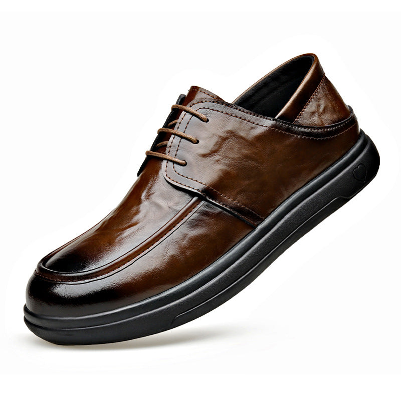 Men's Leather Shoes, New Popular Model 2025, Business Formal Men's Lace-Up Shoes, Casual Versatile Groom's Wedding Shoes