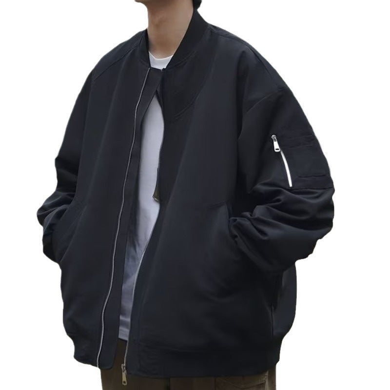 Coat Men's Autumn American Style vintage Fashion Brand Retro High-end Men's Loose Bomber Jacket Work Wear
