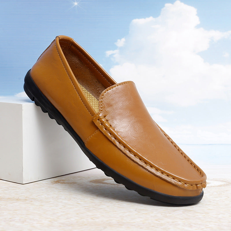 2026 Men's Trendy Loafers Slip-On Driving Shoes Autumn British Style Casual Leather Shoes Men's Internet Celebrity Shoes