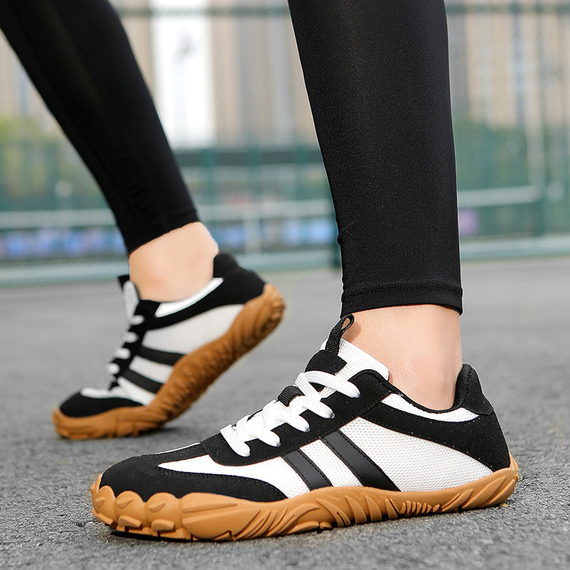 Factory Outlet Flying Woven Wide Shoe Last Barefoot Shoes Soft Sole Non-slip Indoor Fitness Shoes Couple Flat Foot Sports Casual Shoes