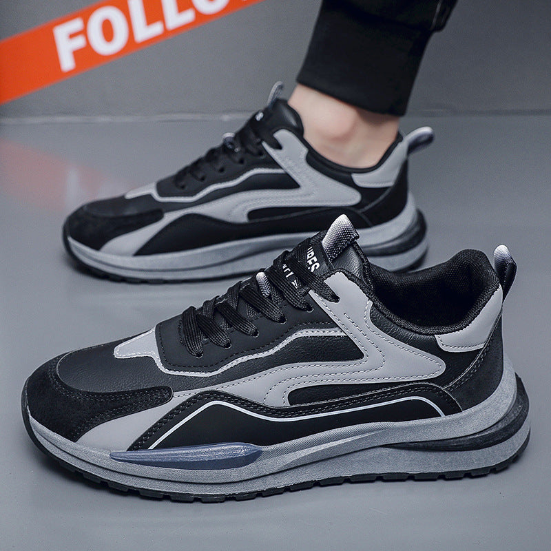 Spring New Breathable Casual Fashion Running Sneakers Trendy Versatile Thick-Soled Men's Dad Shoes