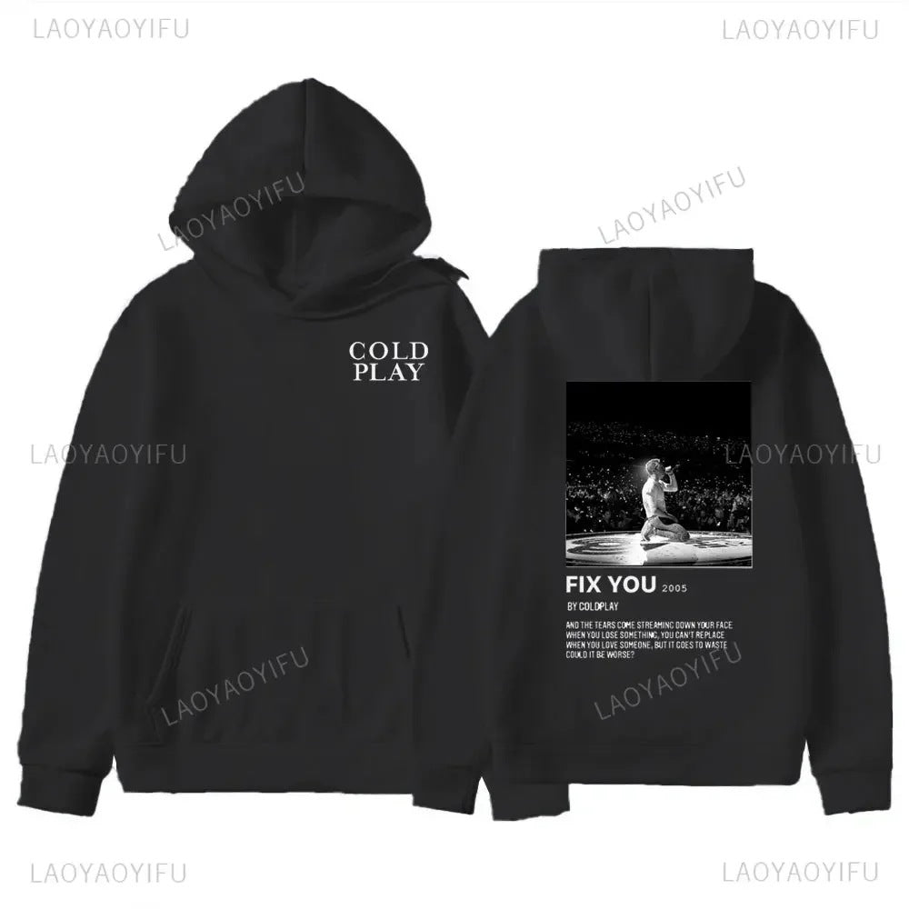 2025 Retro Street Pop Band Hoodies Men's Fashion Pullover Co