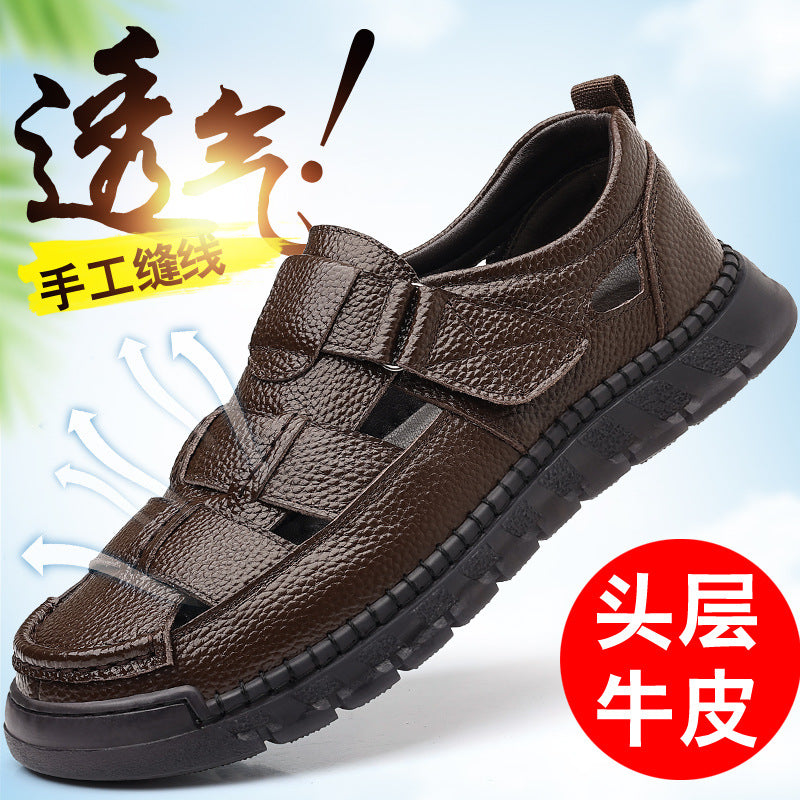 2025 Sandals Men's Summer Breathable Toe-Toe Clogs Hollow Soft Sole Sports Driving Beach Wading Sandals Dropshipping