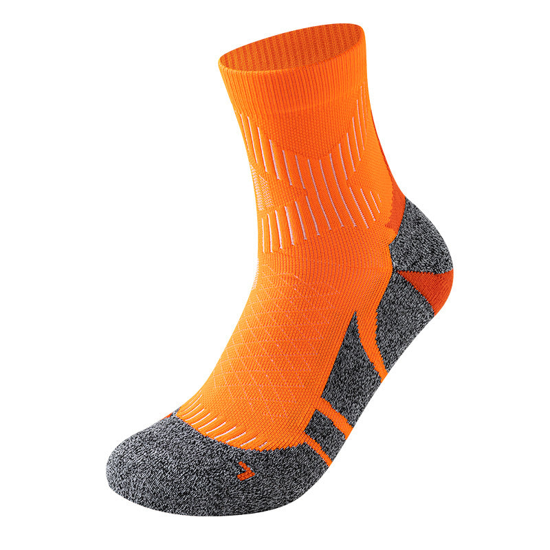 Professional Sports Socks with Towel Bottom, Thickened Mid-Tube, Men's and Women's Marathon Quick-Drying Running Socks, Basketball Socks, Running Equipment