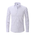 Amazon Stretch Shirt Men's Long-Sleeved Cross-Border Men's Fashion Casual Shirt Men's Top Slim-Fit Solid Color Shirt