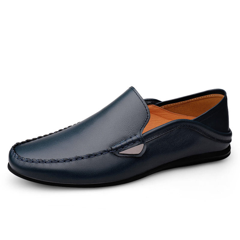 Men's Loafers 2026 Spring Men's Shoes Genuine Leather Soft Sole Large Size Cowhide Shoes Men's Leather Shoes Men's Flat Comfortable Shoes