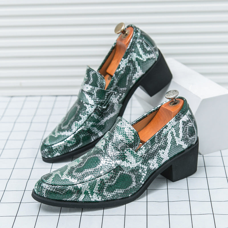 Men's Loafers Cross-border plus size New Style Leather Shoes Fashion Men's High Heeled Shoes Trendy Business Casual Leather Shoes