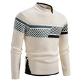 Lazy Style Sweater Men's Autumn and Winter 2024 New Half-turtleneck Knitted Sweater Men's Color-block Base Shirt Warm Sweater