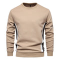 Autumn Sports Men's Long-Sleeved Men's New Splicing Casual Pullover Slim Sweatshirt Round Neck 2024 Cotton