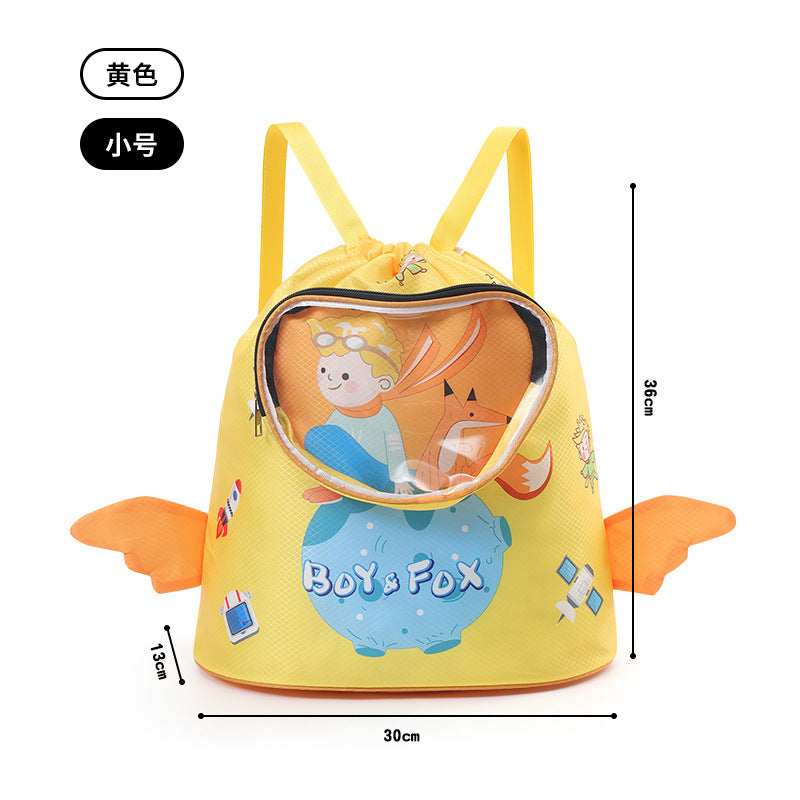 Children's Swimming Bag, Wet and Dry Separation Waterproof Storage Bag, Portable Backpack for Boys and Girls, Cute Cartoon Beach Backpack
