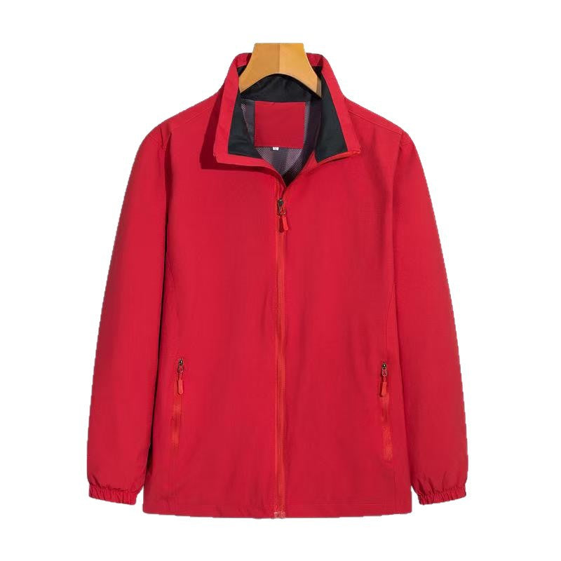 Jacket Long-Sleeved Workwear Workwear Advertising Cultural Shirt Waterproof Windproof Jacket Windbreaker Printed Logo Text Pattern