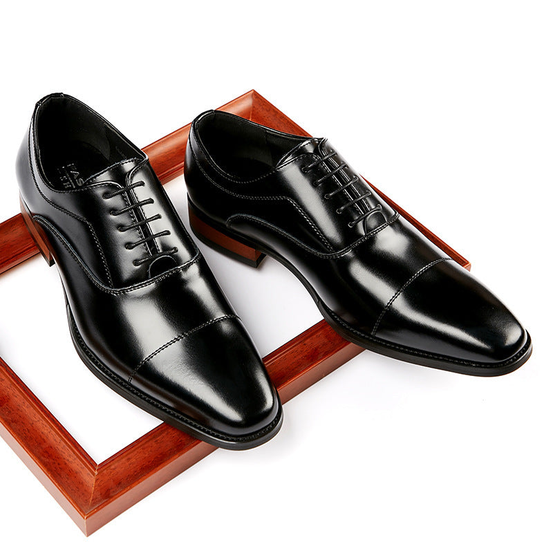 Japanese Style 2026 New Model Genuine Leather Business Shoes for Men, Three-Strap Formal Shoes, Pointed Toe Office Wedding Oxford Shoes with Wooden Sole