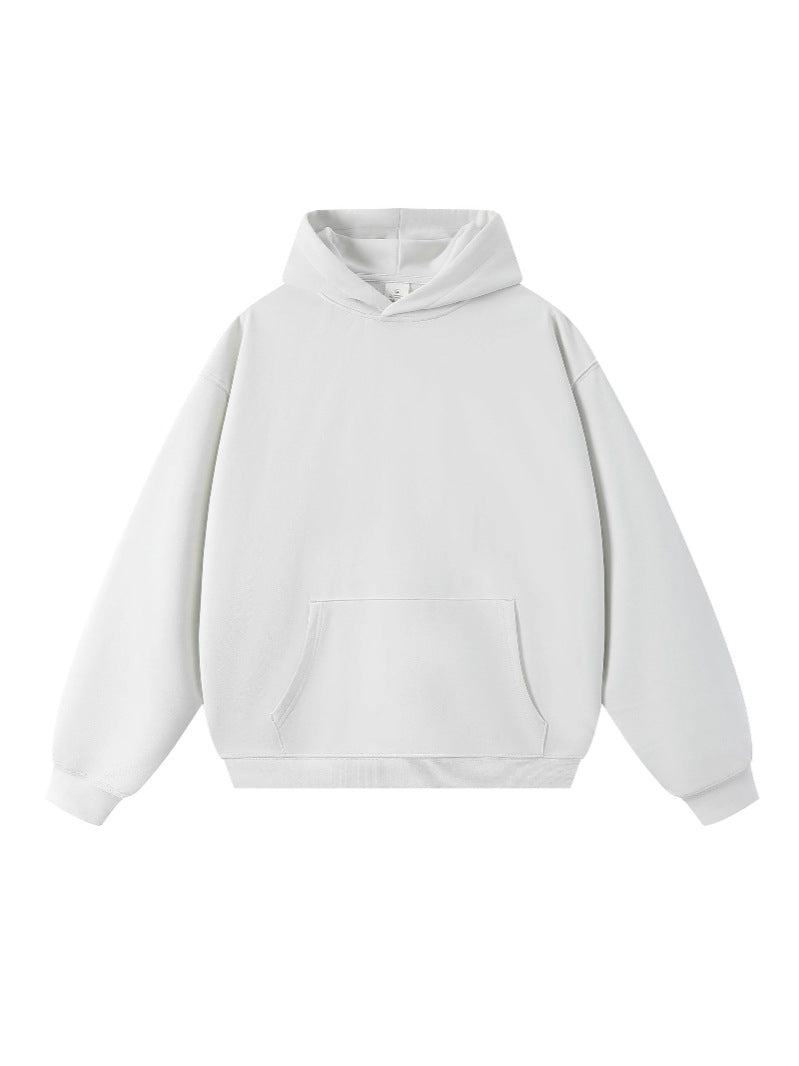 Sweatshirt 380g Terry Spring and Autumn American Style Thin Drop Shoulder Loose Fit Solid Color Hoodie for Men Trendy Versatile