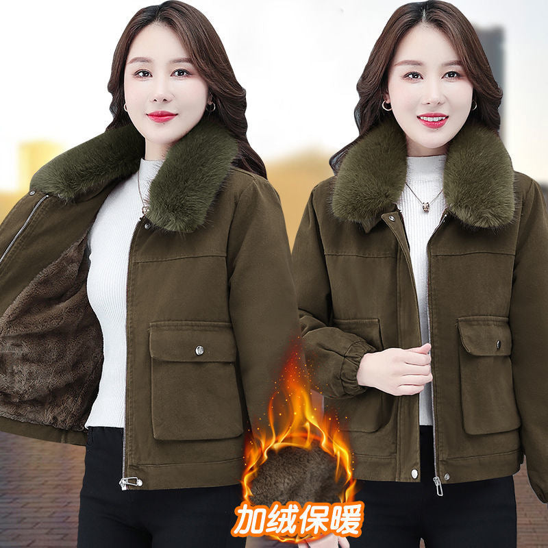 Small Age-reducing New Short Cardigan Jacket Women's 2022 New Cotton-padded Coat Cotton-padded Jacket Plus Velvet Thickened Women's Winter Clothes