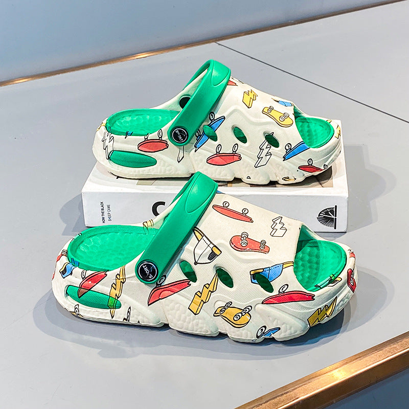 Children's Sandals for Boys and Girls, New Summer Flip-Flops, Soft-Soled Home Hot Style Outer Wear Two-Wear Sandals for Small and Medium-Sized Kidsren and Girls
