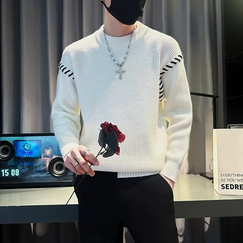 Autumn and winter new men's sweater high-end soft and comfortable sweater base fashion versatile trendy men's sweater