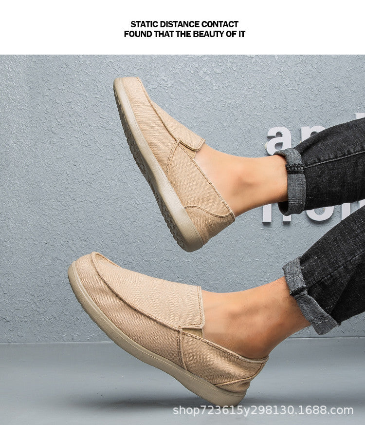 New CROSS All-match Canvas Shoes Men's Slip-on Outdoor Low-top Shoes Breathable Loafers Casual Thin for Youth