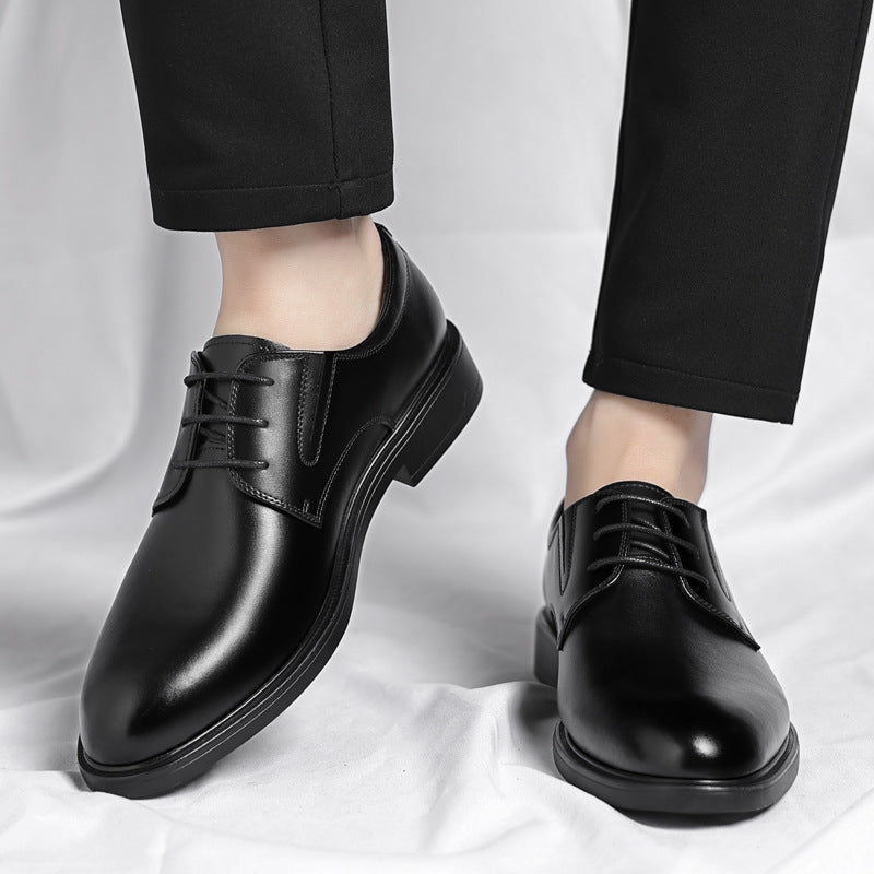 Men's Leather Shoes 2026 Autumn New British Style Soft-Soled Men's Casual Shoes Business Formal Wear Suit Groom Wedding Shoes