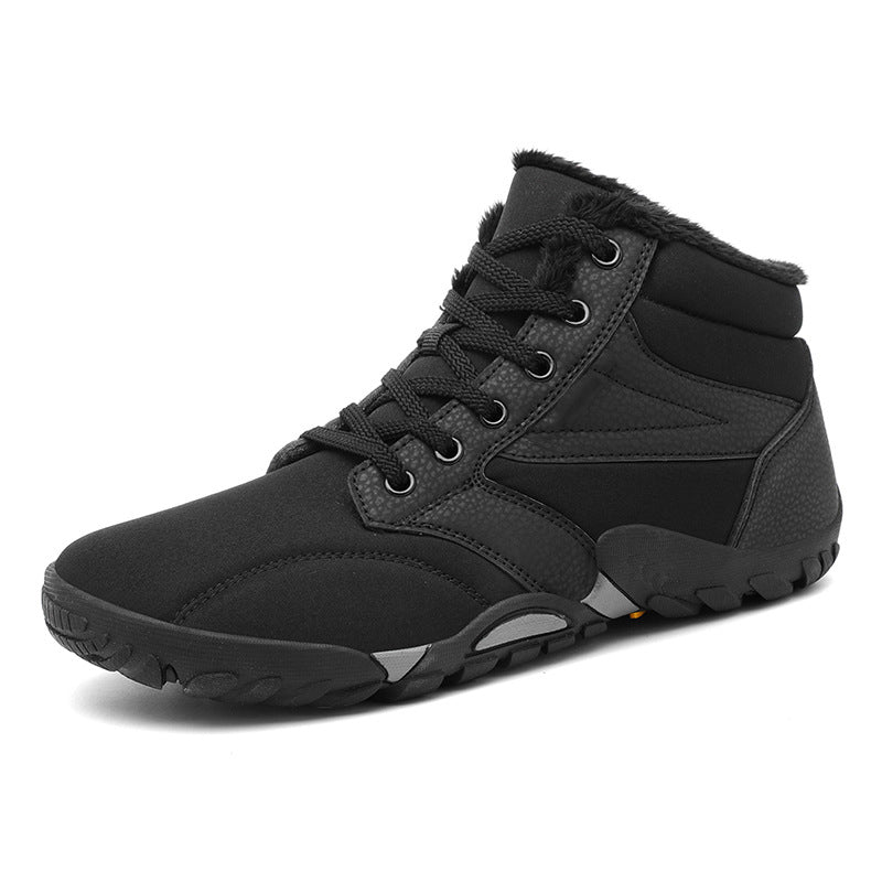 Cross-border Snow Boots Men's Winter Warm Boots Men's and Women's fleece-lined Warm Boots Outdoor Five-finger Waterproof Cotton Shoes Mountaineering Shoes