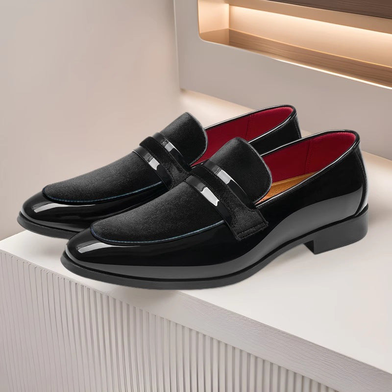 Men's Shoes, New Spring Leather Shoes, Business Men's Loafers, High-End Formal Leather Shoes, Men's Slip-On Black Wedding Shoes