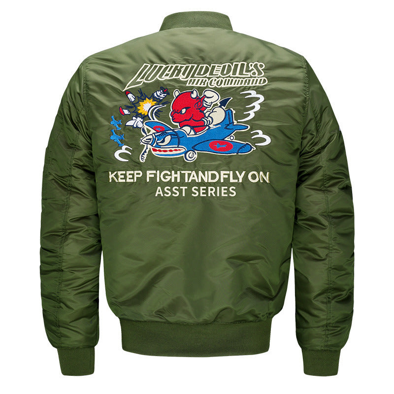 Spring and Autumn Men's One Coat Japanese Aviator Jacket Baseball Shirt Men's Fashion Youth Jacket Coat Chubby Size