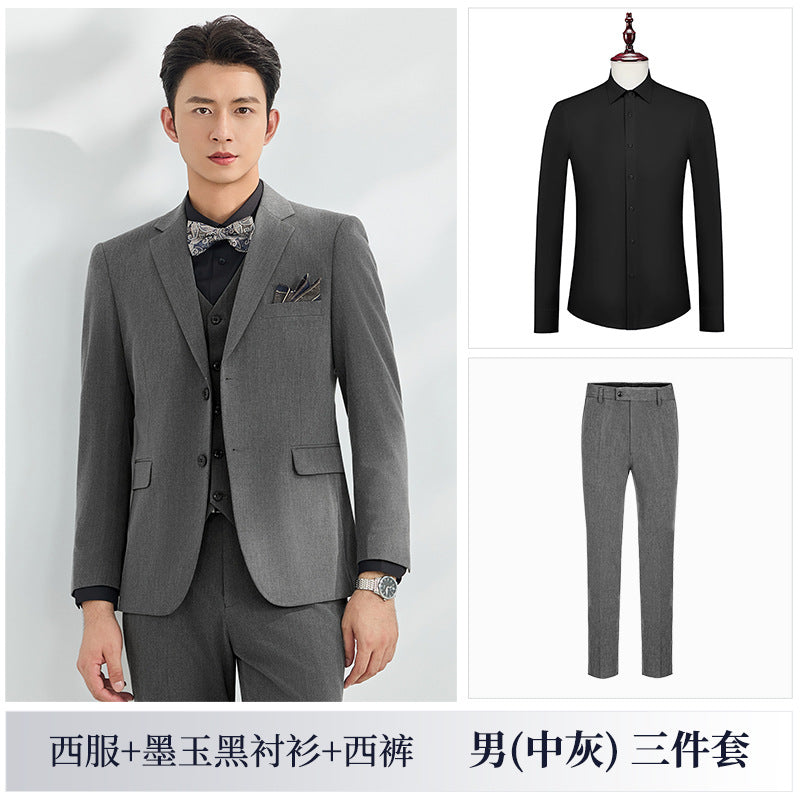 Men's Formal Three-Piece Business Suit, Groom and Best Man Suit, Wedding Dress, Autumn and Winter New Suit, Formal Suit
