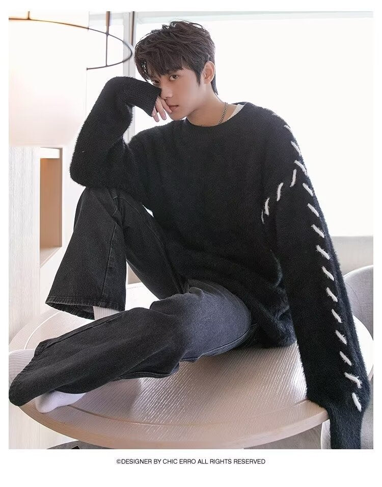 2023 Sweater Men's and Women's Winter Fashion Brand Ins Design Crewneck Pullover Warm Long-sleeved Wool Sweater for Youth