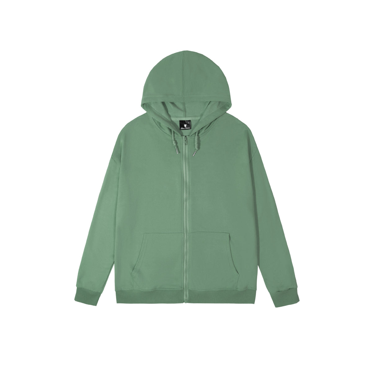 Spring and Autum Hooded Zipper Cardigan Sweatshirt Off-Shoulder Long-Sleeved Pure Color Xiyin Cross-Border Temu Loose Version