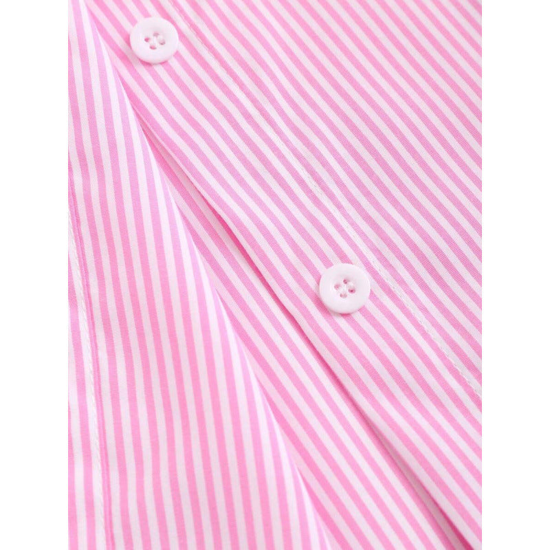 Foreign Trade New Cross-Border Blouses Casual Long Sleeve Striped Shirt Suitable for Daily Wear