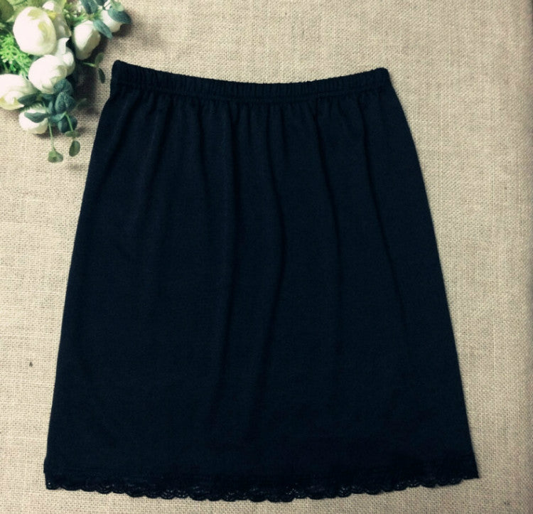 European and American Summer New Women's Anti-transparent Modal Inner Petticoat plus size Thin Skirt Anti-light Elastic Base Skirt
