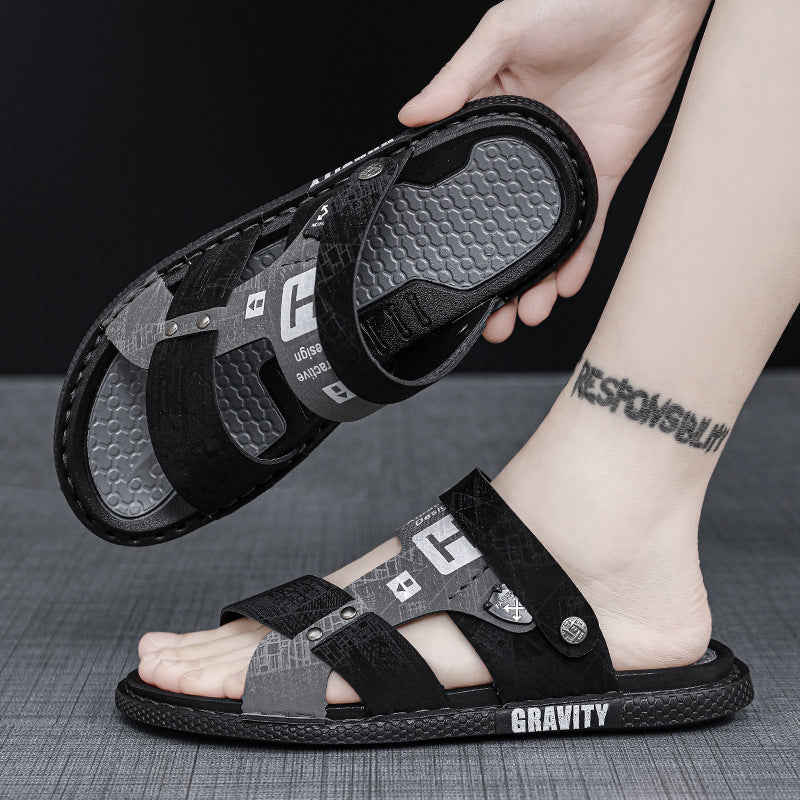 Sandals Men's 2025 Summer New Breathable Trendy Driving Slippers Cool Hollow Outdoor Beach Sandals