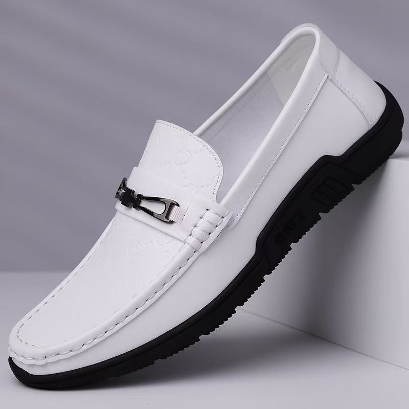 Men's Shoes 2025 New Summer Style Cowhide Loafers Men's Genuine Leather Versatile Casual Slip-On Shoes