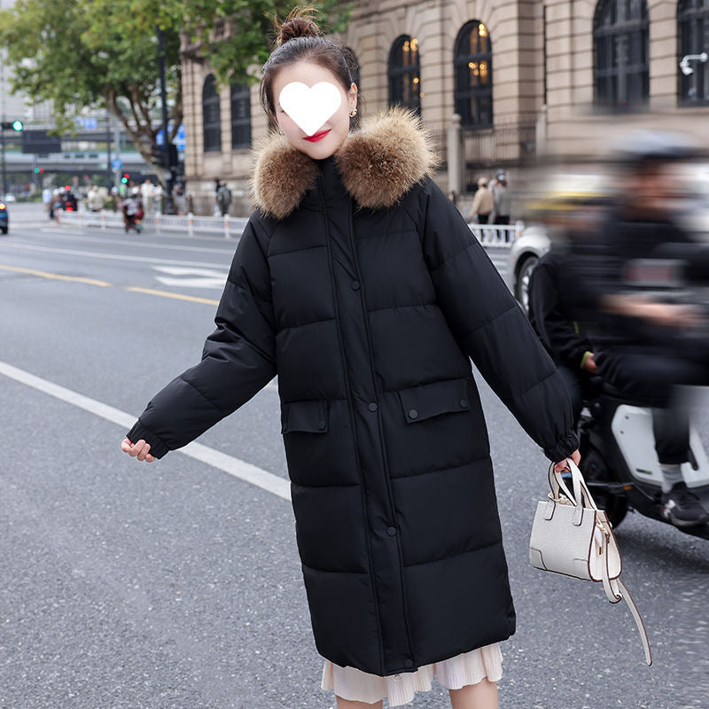 Women's Long Cotton Coat, Popular Style, Slimming, Petite Size, Trendy Ins Style, Winter 2025 New Women's Cotton Jacket