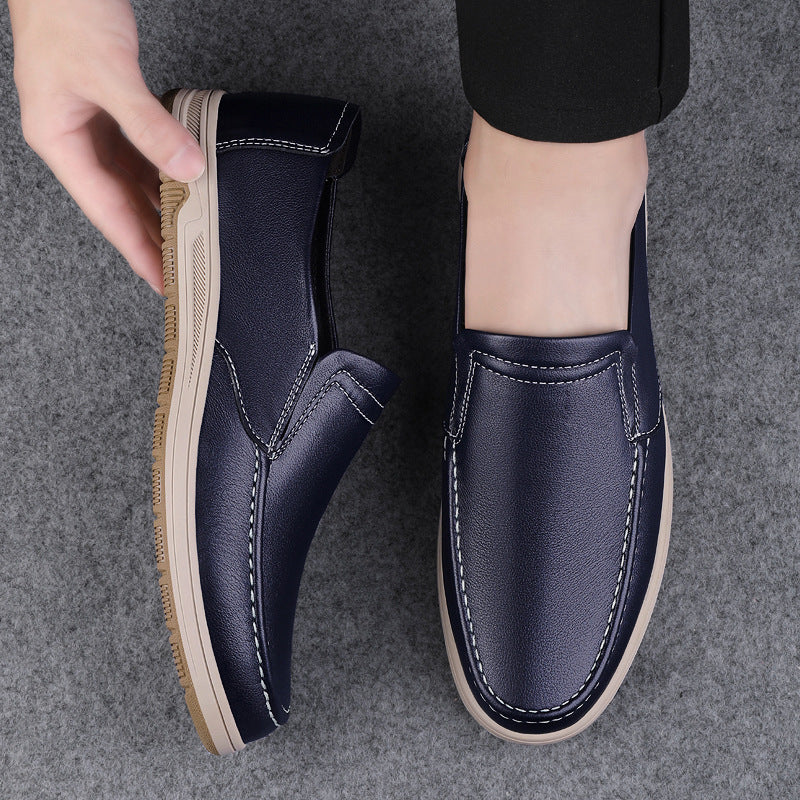 Formal leather shoes spring and summer loafers slip-on loafers casual leather shoes men's first layer cowhide lazy shoes men's shoes