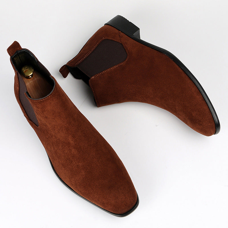 Men's Chelsea Boots Small Square Toe Men's Shoes All-match Fashion Men's Ankle Boots