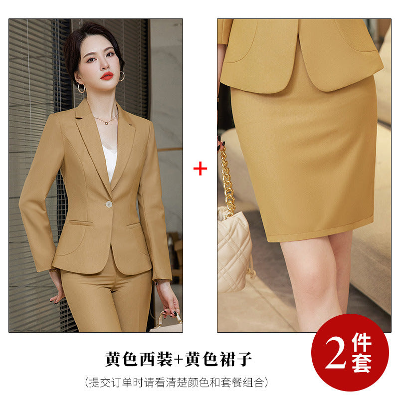 Small suit jacket for women 2023 autumn and winter New Business wear women's skirt fashion suit women's casual suit two-piece suit