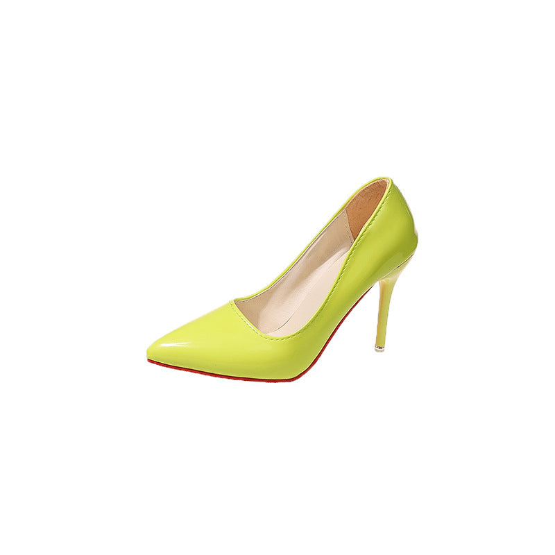 Candy Color High Heels for Women 2025 New European and American Style Pointed Toe Stiletto Heels Fashion Women's Shoes Flats Large Size 35-4