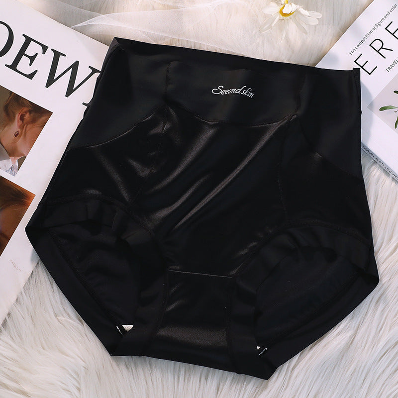 Seamless Light Luxury Women's Underwear High Waist Satin Underwear Women's Silk Antibacterial Crotch Abdomen-lifting Hip Bag Hip Briefs