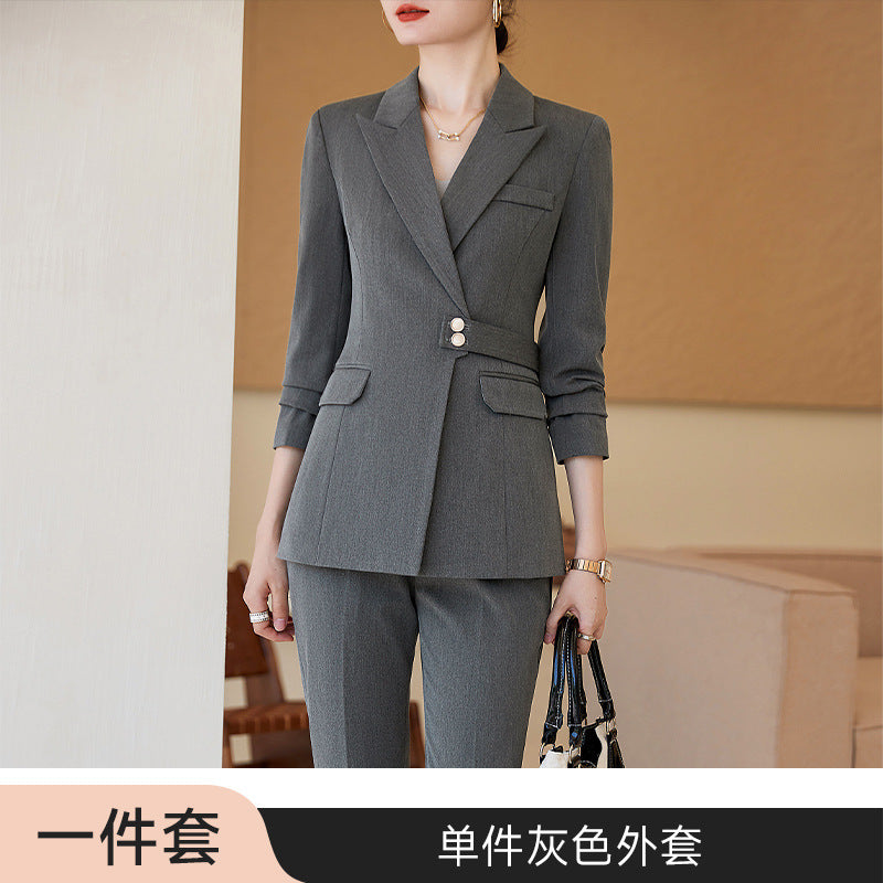 Professional suit suit women's spring and autumn elegant slim waist design suit workplace work clothes commuter work clothes