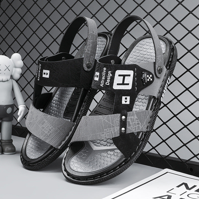 Sandals Men's 2025 Summer New Breathable Trendy Driving Slippers Cool Hollow Outdoor Beach Sandals