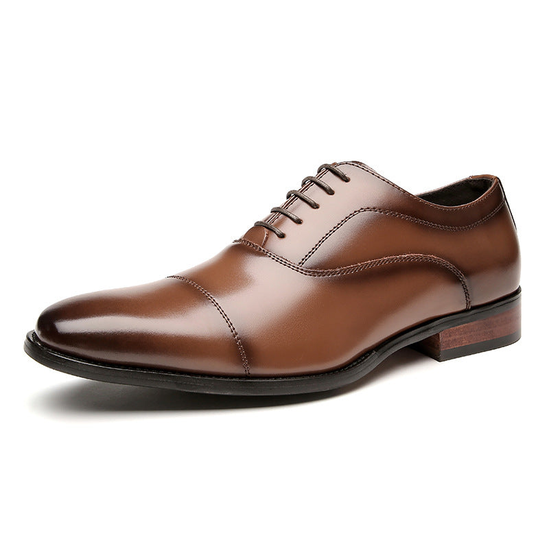 Japanese Style 2026 New Model Genuine Leather Business Shoes for Men, Three-Strap Formal Shoes, Pointed Toe Office Wedding Oxford Shoes with Wooden Sole