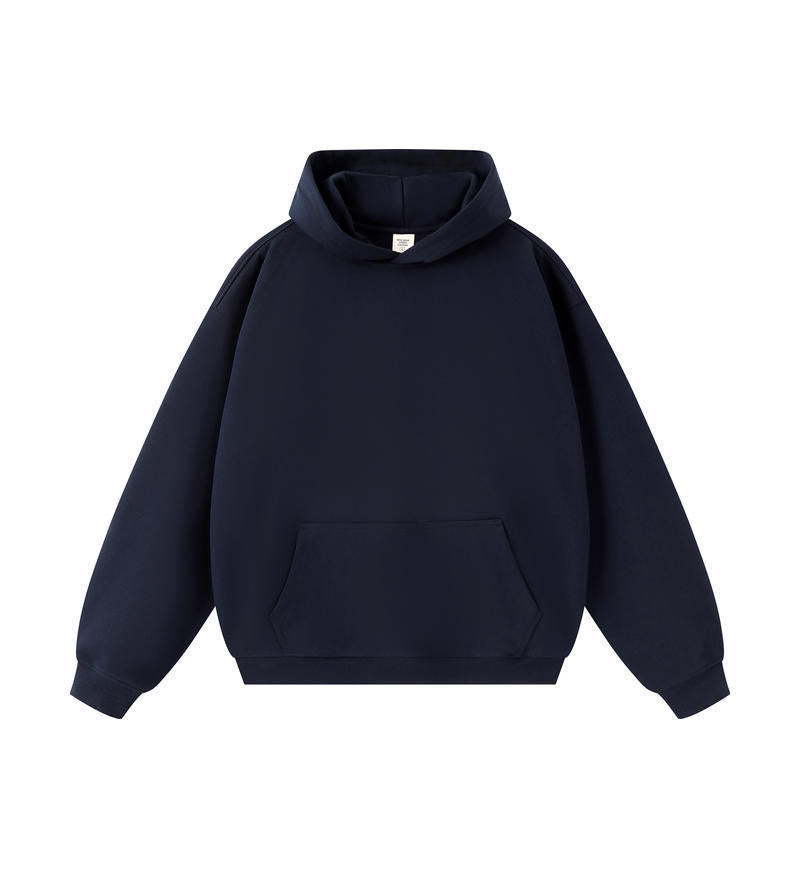 American Trendy Brand 450g Heavy Weight Terry Off-Shoulder Hooded Sweatshirt Men's Spring & Fall Hoodless Rope Loose Hoodie Wholesale