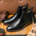 Men's Leather Boots Cross-border plus size New Shoes Fashion Men's High-top Chelsea Boots British-style Brock Shoes