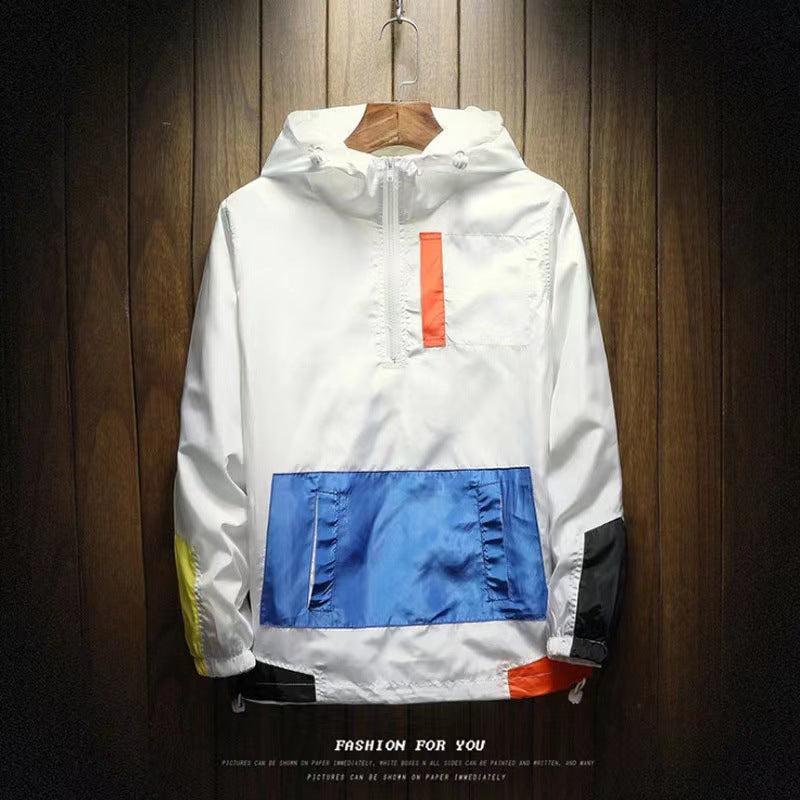 K-Style 2025 New Spring Men's/ women's Hooded Jacket Men's Color Matching Trendyy Loose Casual Pullover Baseball Uniform for Men
