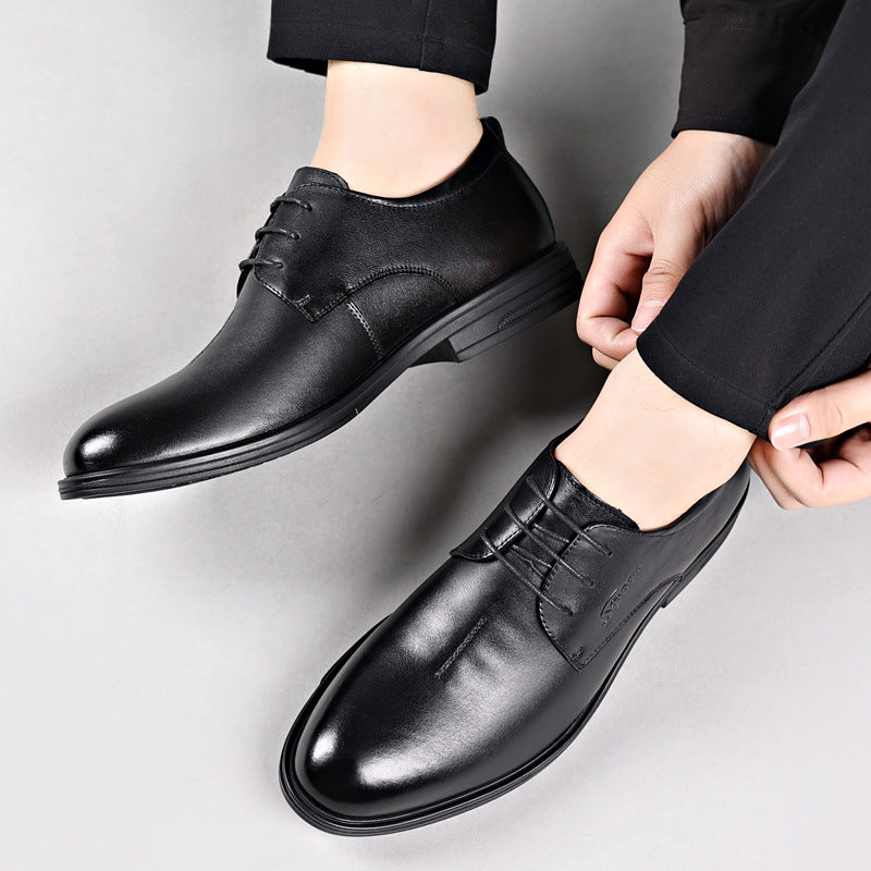 First layer cowhide men's business formal wear leather shoes leather commuter men's shoes administrative enterprises and institutions work leather shoes men