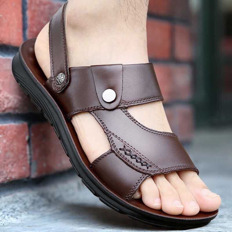Summer New Men's Sandals Outdoor Casual Dual-purpose Non-slip Breathable Beach Shoes Soft Sole Wear-resistant Vietnam Sandals