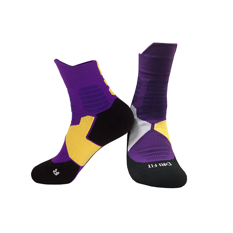 Mid-Calf Non-Slip Breathable Basketball Socks Customized Children and Adults Color Matching Simple Sports Socks Professional Training Equipment Wholesale