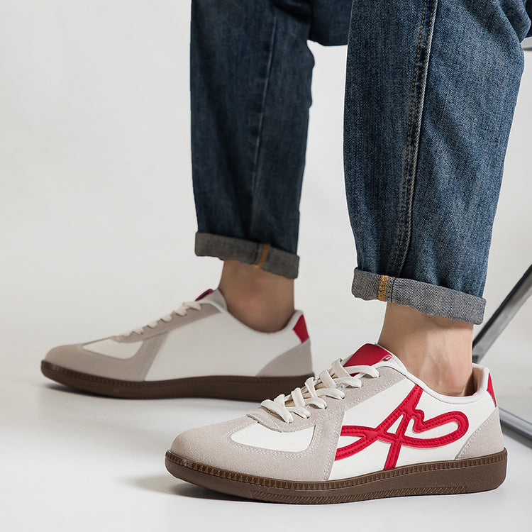 Breathable Soft-Soled White Sneakers for Men and Women, Retro Flats-Soled Forrest Gump Training Shoes, Versatile Casual Sports Shoes F8863