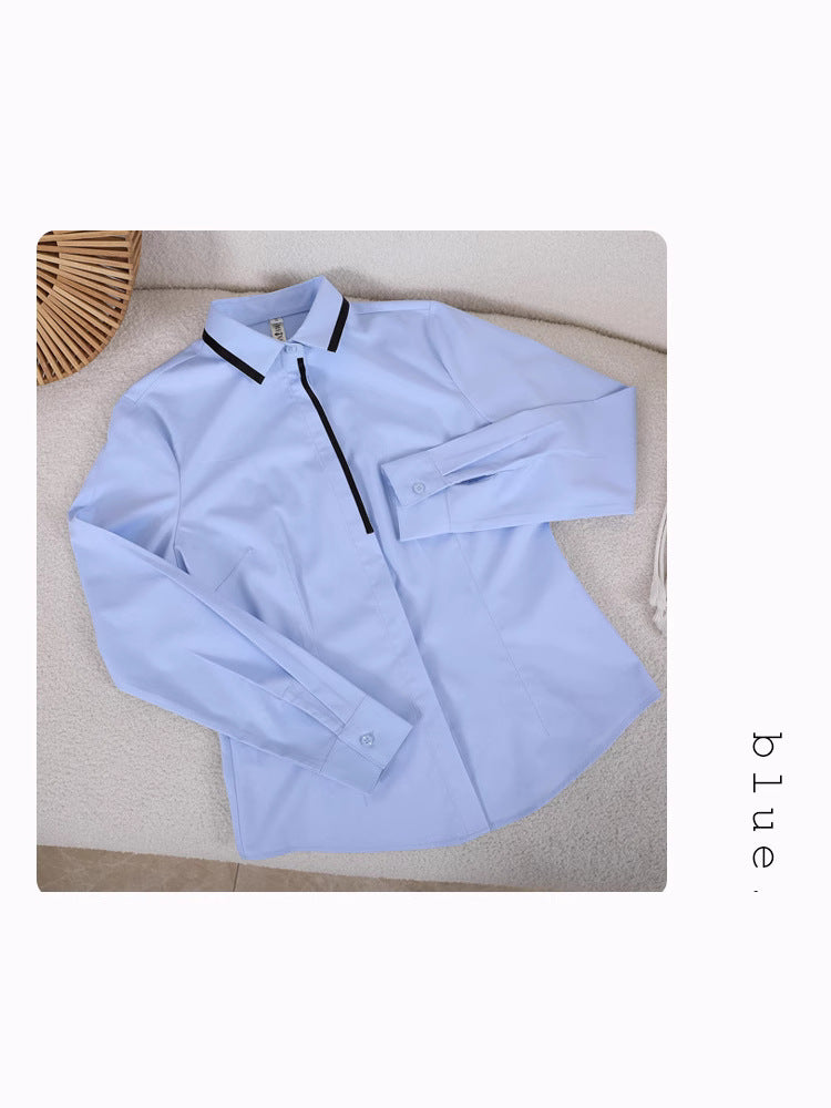 Summer New Women's Long-Sleeved Shirts, Feminine Commuting Slim-Fit Fashionable Bamboo Fiber Shirts and Tops